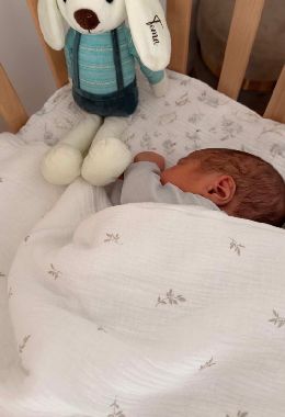 Muslin plahta za krevetić i jastučnica za bebe i djecu