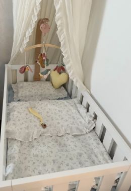 Muslin plahta za krevetić i jastučnica za bebe i djecu