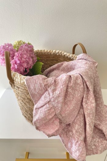 3u1 muslin prekrivač za krevetić s uzorkom cvjetova rozi