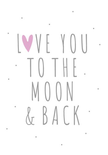 Poster za zid i okvir za poklon za krštenje rođendan svečane prigode tekst custom po želji love you to the moon and back