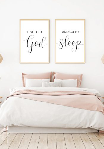 Poster za zid i okvir u setu custom tekst give it to god and go to sleep