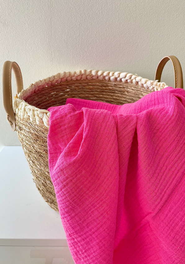 3u1 muslin prekrivač jednobojni barbie rozi više boja